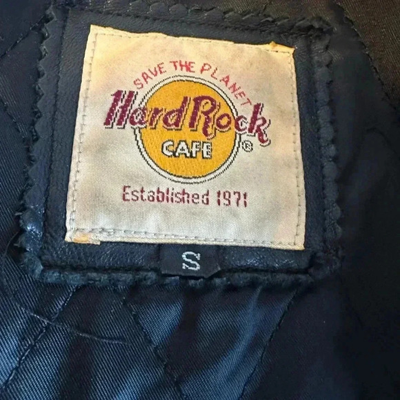 Vintage 90’s Hard Rock Cafe Leather Motorcycle Biker Jacket MIAMI. Sz: S. - Picture 4 of 16